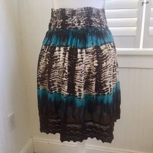 Dress Barn Tie Dye & Lace Boho Skirt Women’s Size Medium